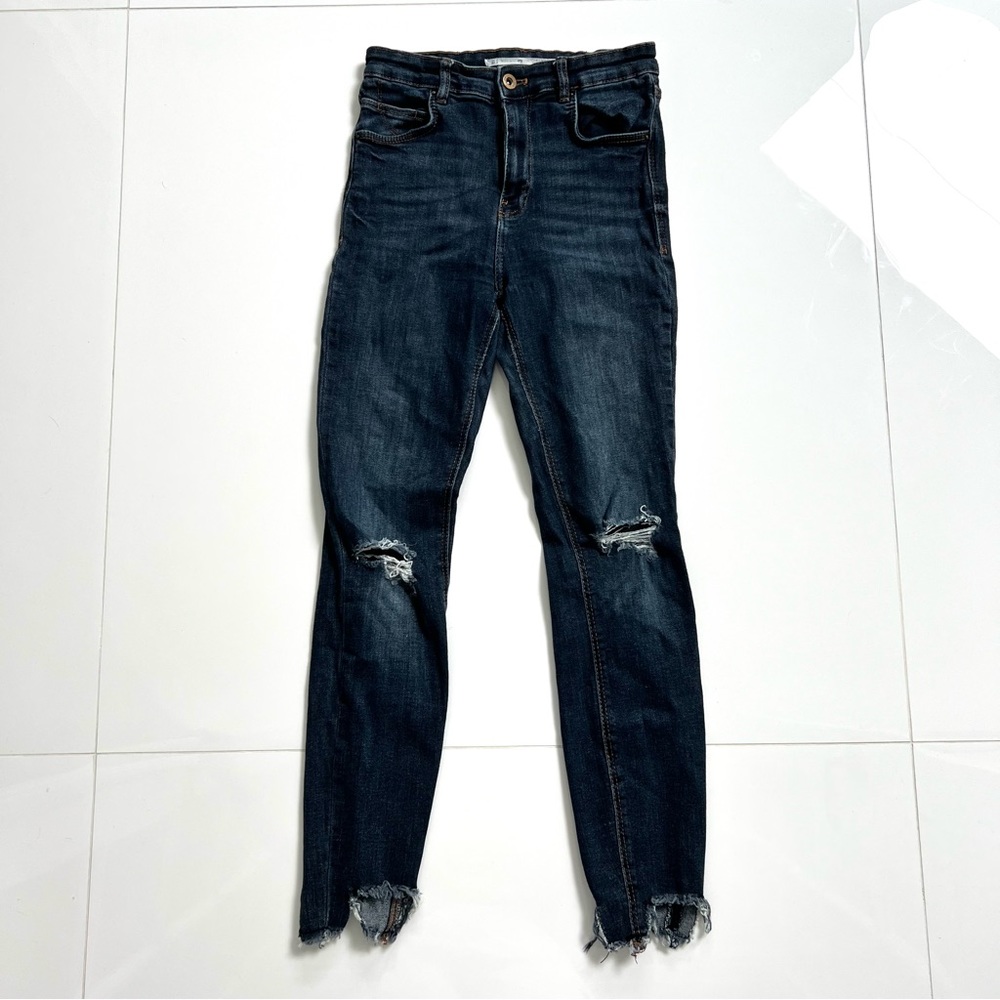 Zara ripped high waisted skinny jeans